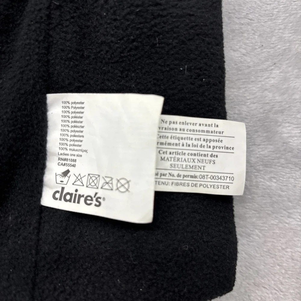 Claires fluffy snow leopard faux-fur balaclava hood